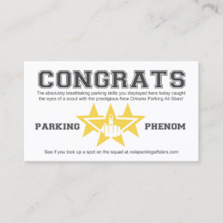 Contato Cartão de Visita All-Stars para Estacionamento de