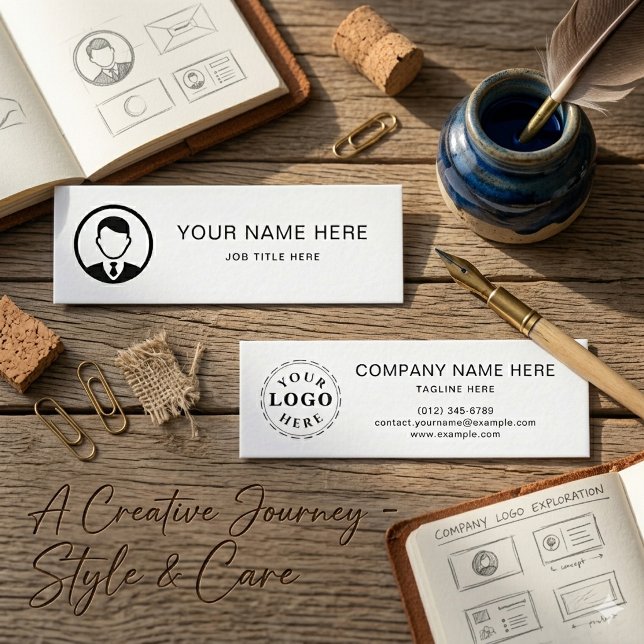 Contato Cartão de Visita Branco Mínimo com Letra Preta (Minimal White Mini Calling Card with Black Script)