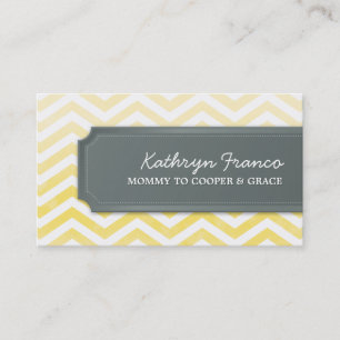 Contato CARTÃO DE VISITA chevron stripe amarelo-aquarela