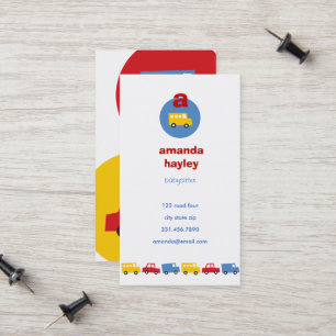 Contato Cartão de visita da baby-sitter do transporte do