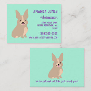 Contato Cartão de visita de Corgi Cute