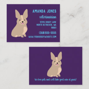 Contato Cartão de visita de Corgi Cute