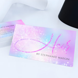 Contato Cartão de Visita de Negócios de Cabelo Glitter Hol