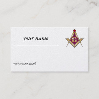 Contato Cartão de visita Dourado dos Freemasons