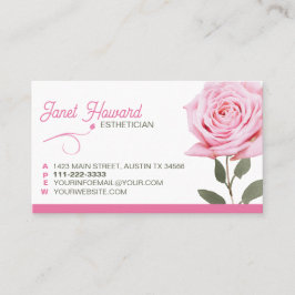 Contato Cartão de Visita Elegante Flor de Rosa Rosa