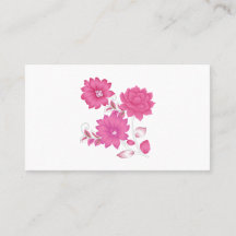 Cartão de Visita Floral Elegante Rosa