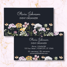 Cartão de Visita Jardim de Flores Silvestres com N