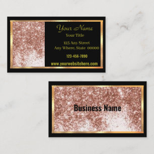 Contato Cartão de visita Mauve Black Dourado Sparkle