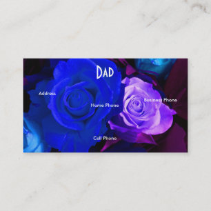 Contato Cartão de visita pai Rosa azul roxo