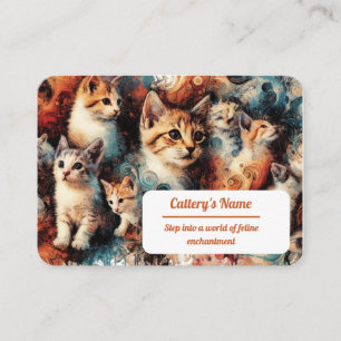 Contato Cartão de visita para o padrão de cattery Painting