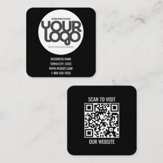 Contato Cartão de Visita Preto Moderno Personalizável com 