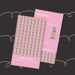 Contato Cartão de Visita Vertical Livros Padrão Tutora Ros