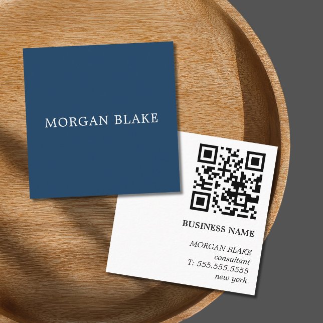 Contato Cartão QR Code Azul de Networking de Consultor Min (Criador carregado)