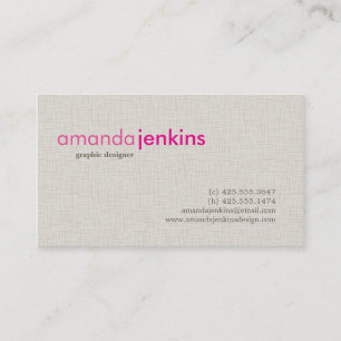 Contato Cartão telefónico de linho simples
