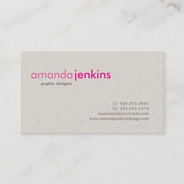 Contato Cartão telefónico de linho simples (Frente)