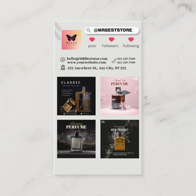 Contato Colagem de Fotos de Código QR de Cartão de visita  (Frente)