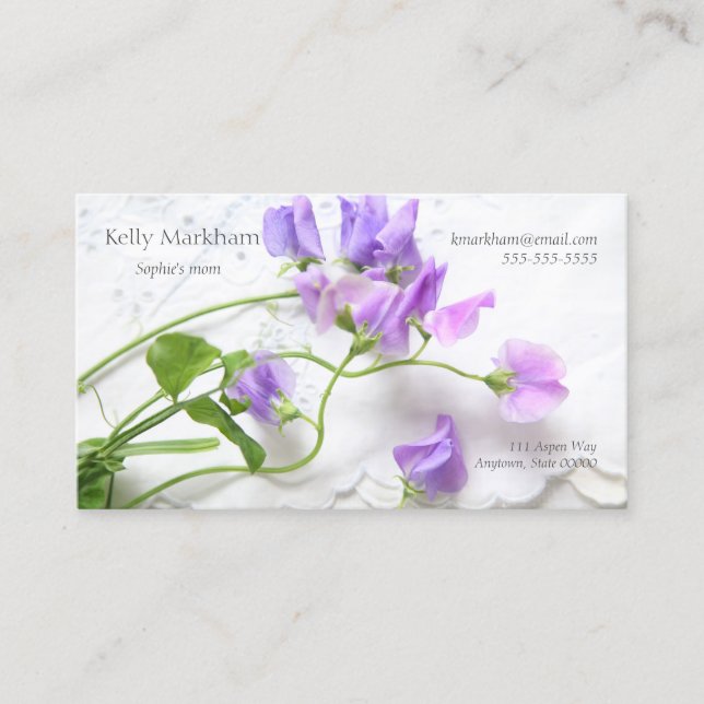 Contato da mamã das ervilhas doces (Frente)