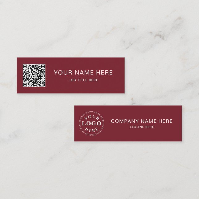 Contato Design de Cartão de Chamadas Mini Burgundy Persona (Frente/Verso)