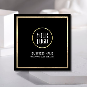 Contato Elegante Cartão de visita Dourado   LOGOTIPO