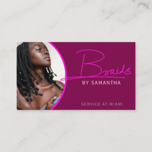 Contato Foto personalizada Braids Hair Artist Cartão de vi
