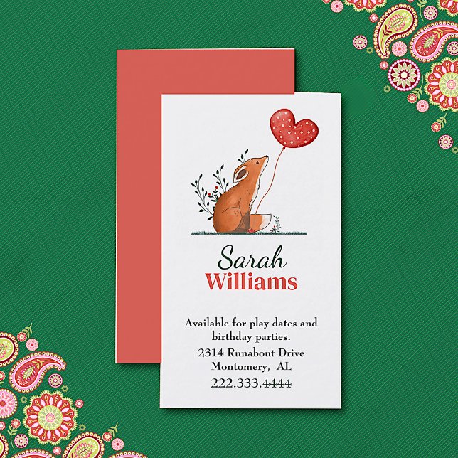 Contato Fox com Cartão de Chamada para Crianças de Balão (Criador carregado)