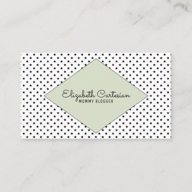 Contato Green Modern Stars Cartão de visita (Frente)