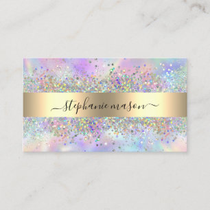 Contato Holographic Glitter Beauty Salon Cartão de visita