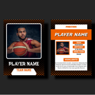 Contato Perfil de Jogador de Basquete em Cartão de Troca P