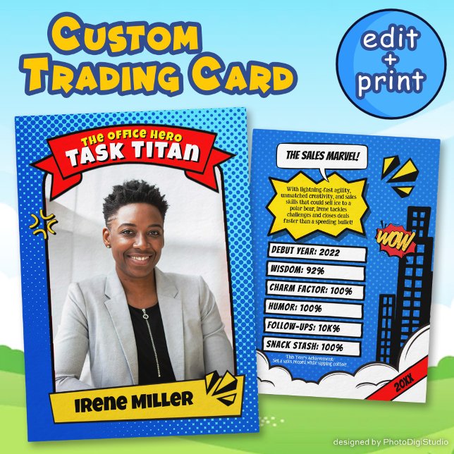 Contato Presente de Apreciação de Cartão de Troca de Funci (Custom Employee Trading Card Appreciation Gift)