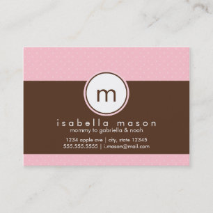 Contato Rosa & cartão das mamães de Brown Polkadots