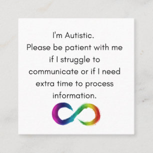 Contato Sou autista - Cartão de Comunicação