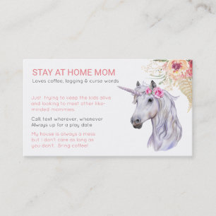 Contato Unicorn Mãe Amiga - Cartão de visita de playground