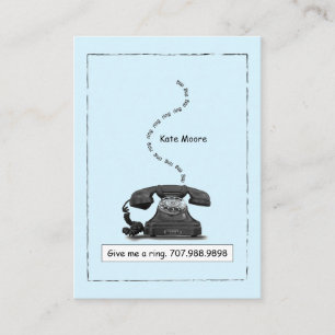 Contato Vintage Telephone Me Dê Um Cartão Azul De Chamada