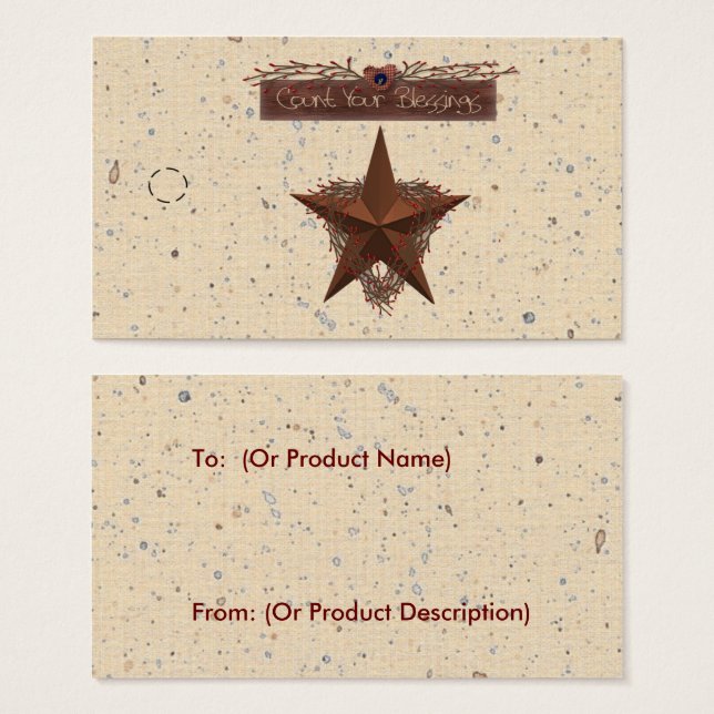 Conte sua bênção com a etiqueta (Frente & Verso)