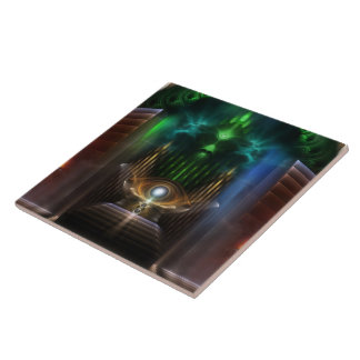 Contemplando o Azulejo de Arte Fractal Oz