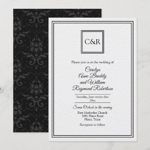 Contemporâneo Chic 2 Convite De Casamento