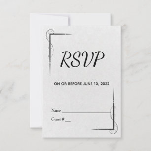 Contemporâneo preto e branco RSVP