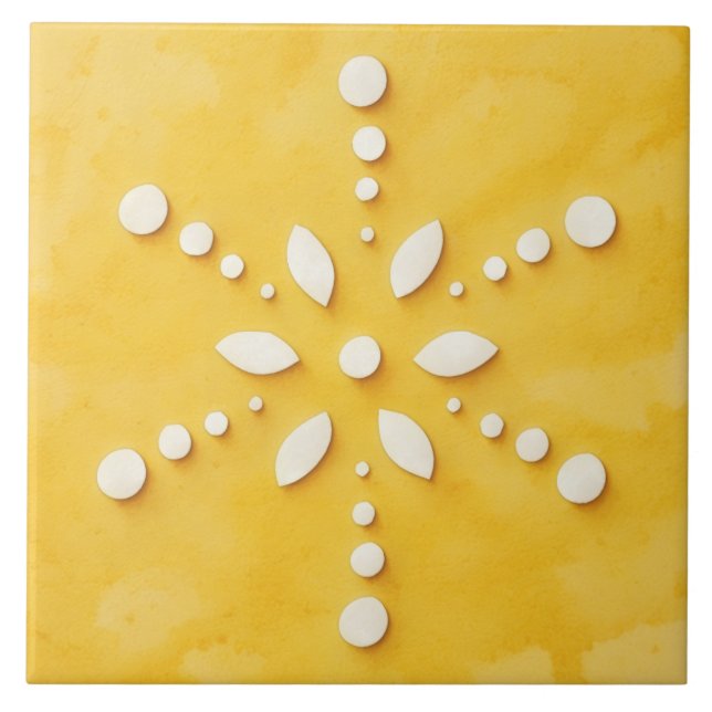 Contemporary Snowflake Winter Holiday Tile (Frente)