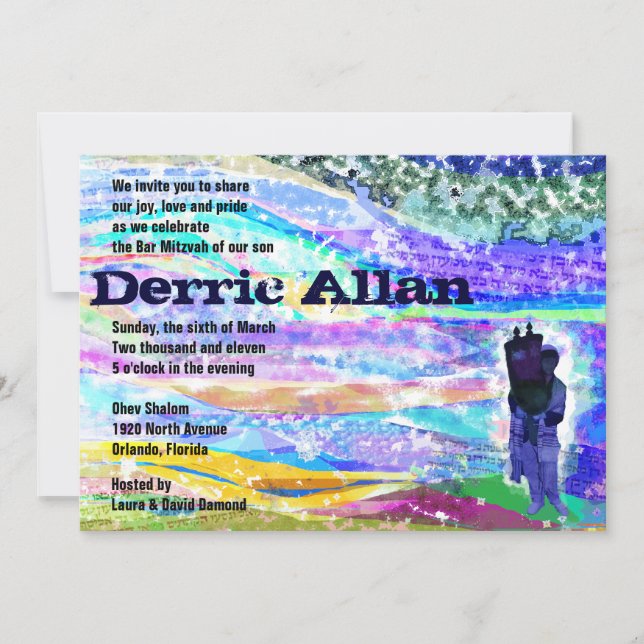 Contendo o Convite para o Bar de Torah Mitzvah (Frente)