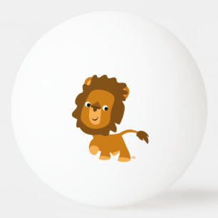 Conteúdo de desenho animado fofo Leão Bola de Ping