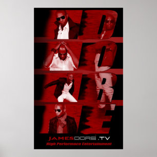 Contexto VERMELHO do preto do poster de James Dore