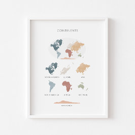 Continentes fazem poster educacional