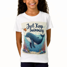 Continue nadando na camisa para garotas - Motivaçã
