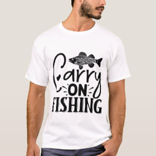 Continue Pescando Camiseta Divertida para Pescador