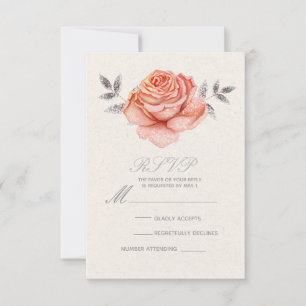 Conto de Fadas do Pêssego Resposta RSVP Folhas de