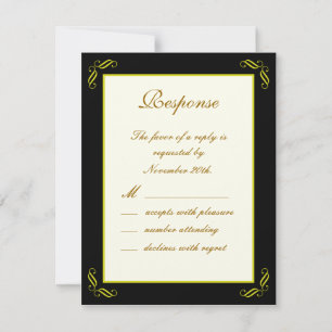 Conto de fadas em RSVP preto