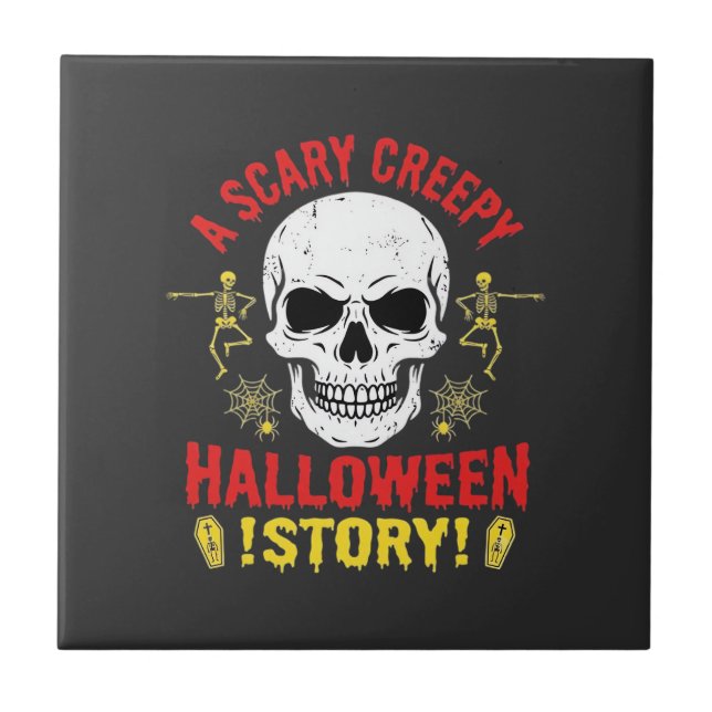 Conto de Halloween Assustadoramente Sinistro Crâni (Frente)