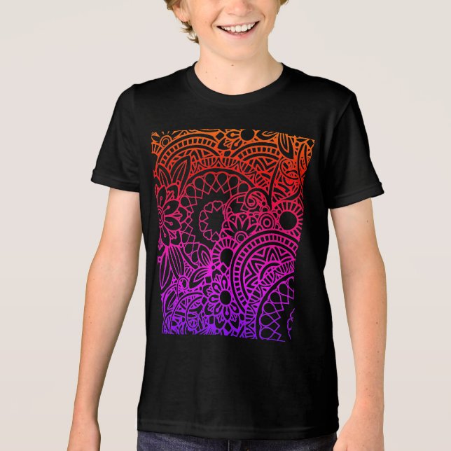 Contorno de Flores Laranja Roxo (Frente)