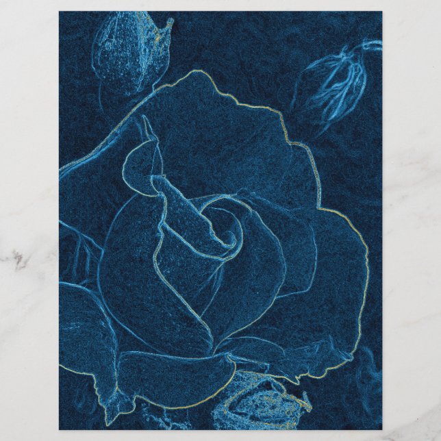 contorno de rosa azul (Frente)