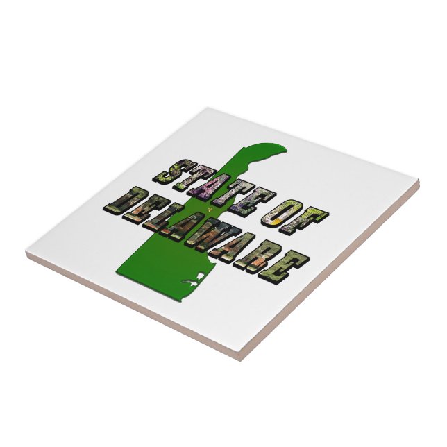 Contorno de Texto e Mapa do Estado de Delaware (Lateral)